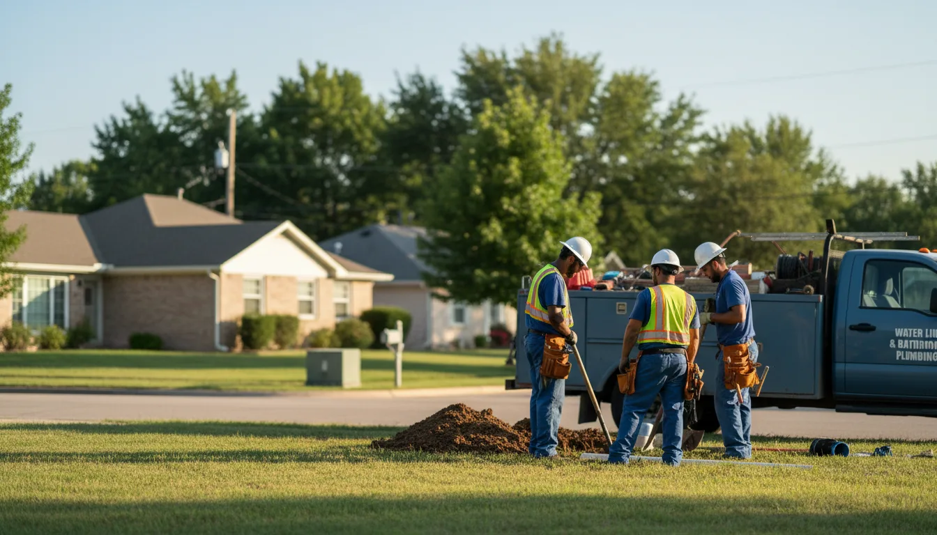 Residential water line and bathroom plumbing service in Combes, TX
